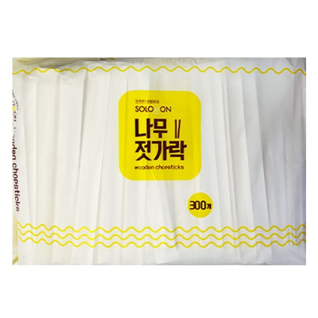 종이나무젓가락300개 솔로몬 일회용 종이 일회용젓가락 - 상품 이미지