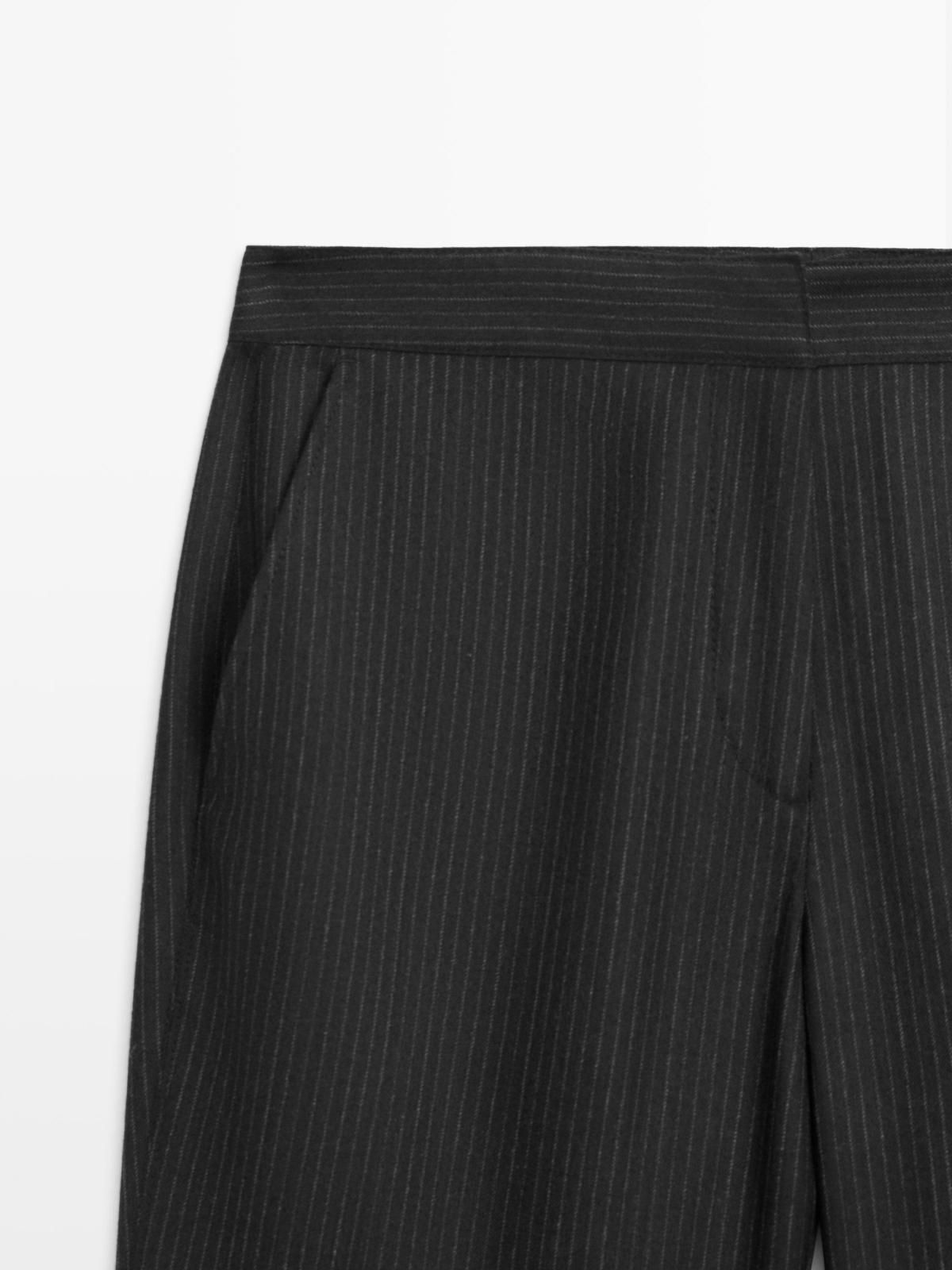 마시모두띠 플레어핏 핀스트라이프 슬랙스 팬츠 5064/564 CHARCOAL - 상세 이미지 5