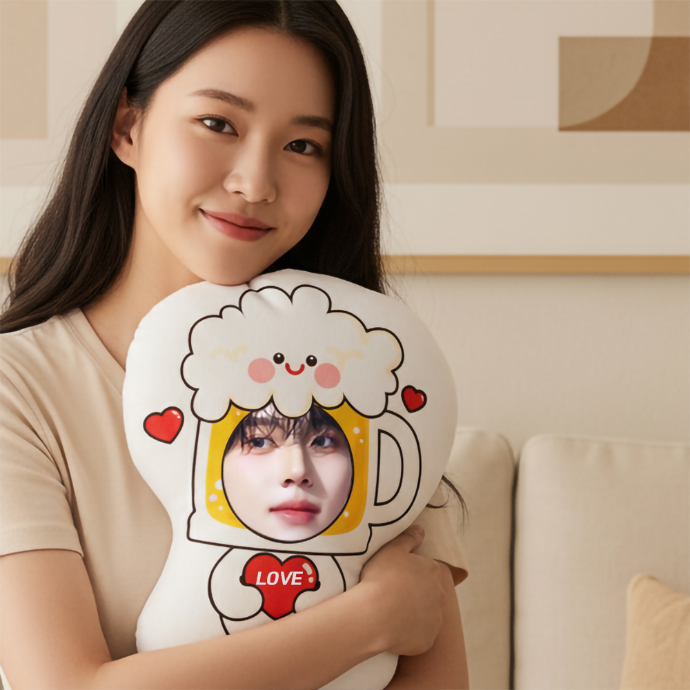 아이돌 얼굴 봉제인형 제작 사진 포토 다양한 캐릭터 전신 특별한 선물 인형 1맥주 이미지 6