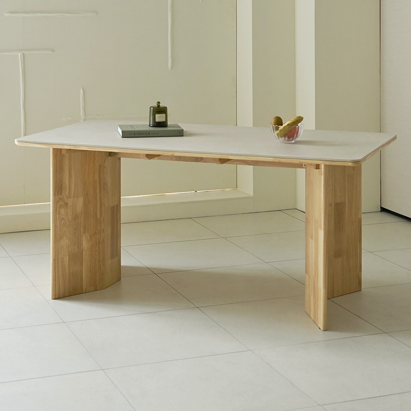 루네뜨 4인용 세라믹식탁 N2 포세린 원목 식탁 세트