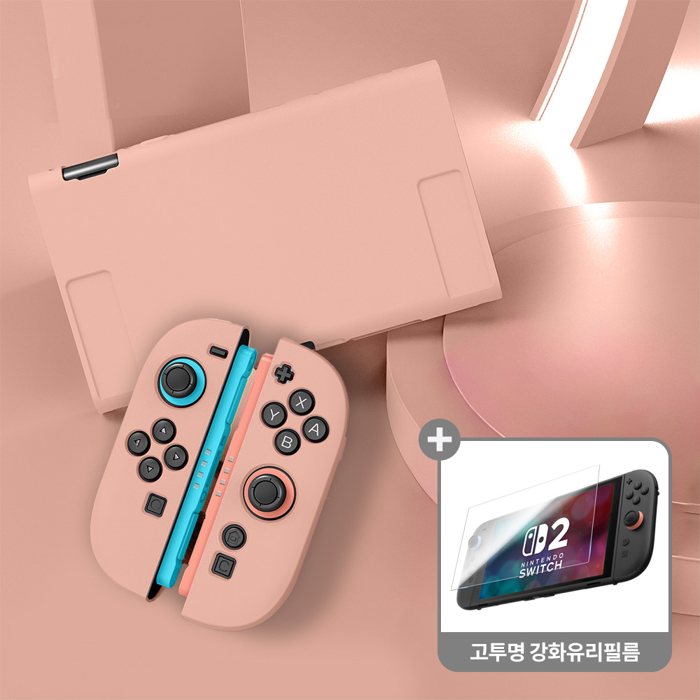 닌텐도스위치2 케이스 실리콘 커버 마카롱 스케 액정셋트 제품 이미지