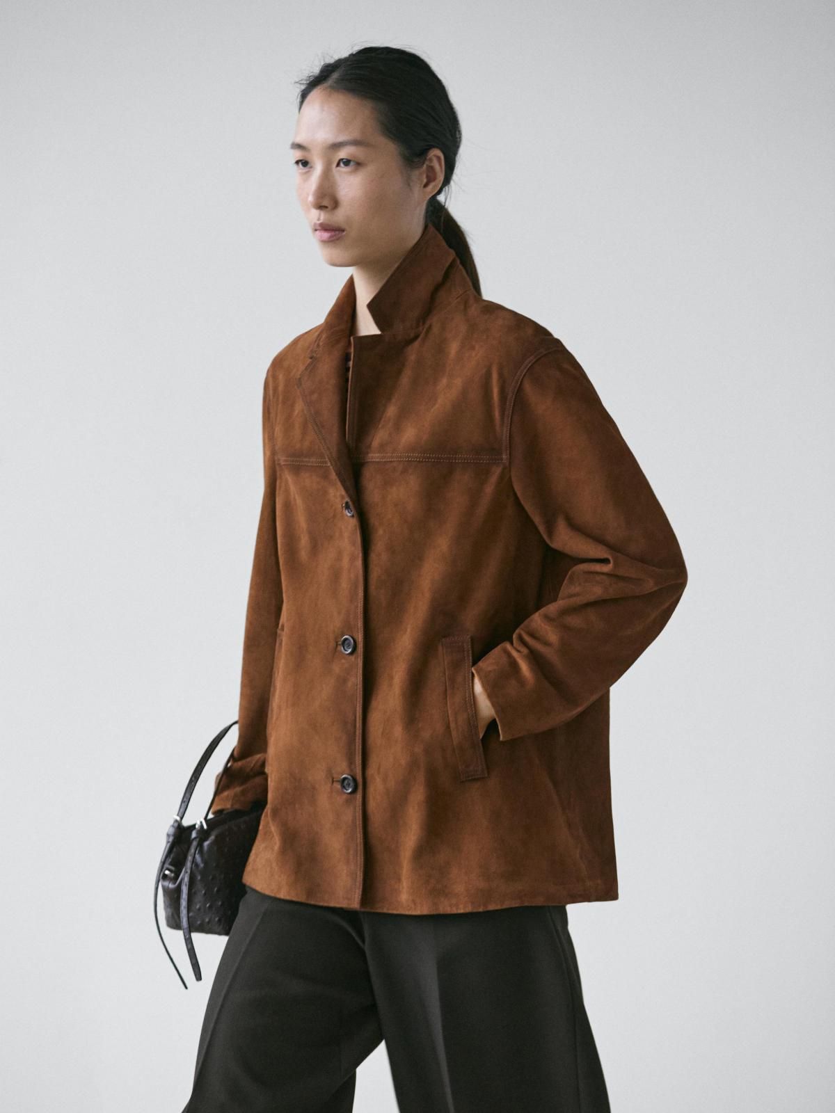 마시모두띠 프리미엄 스웨이드 레더 재킷 4742/592 BROWN - 상세 이미지 3
