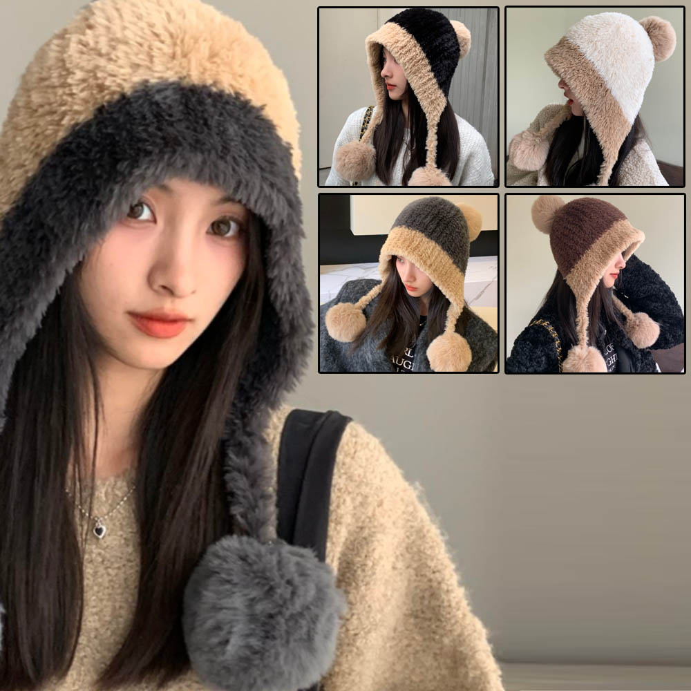 귀달이모자 귀달이비니모자 니트모자 온나핏 페이크모자 소두모자 투톤모자 벙거지모자 방울방울도 - 메인 이미지