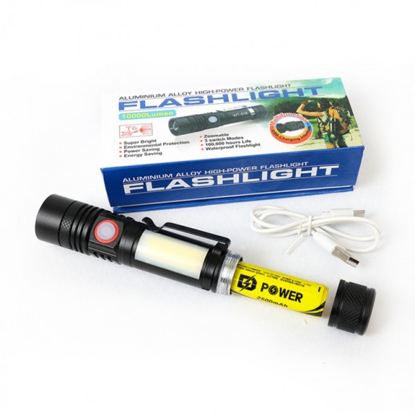 라이트 518c 자석 충전후레쉬 랜턴 밝은 세트 줌 비상용 고급 T6 휴대용 후레쉬 밝은랜 - 상품 이미지