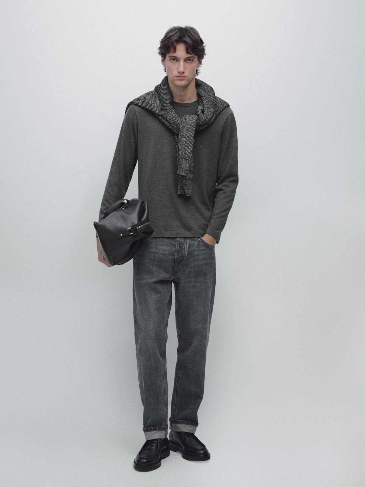 마시모두띠 소프트 코튼 블렌드 긴팔 티셔츠 0635/660 GREY MARL - 상세 이미지 2