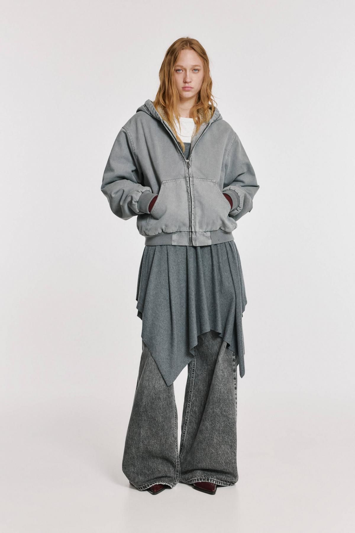 풀앤베어 테크니컬 퍼안감 후드 집업 재킷 7700/333 MEDIUM GREY - 상세 이미지 3