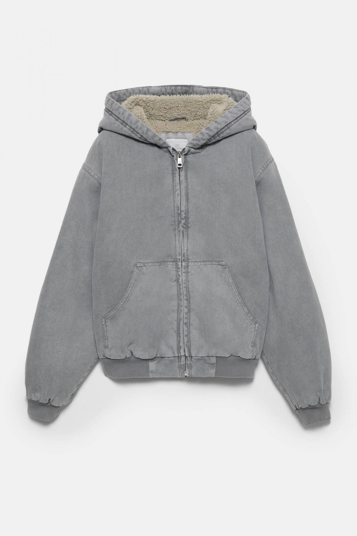 풀앤베어 테크니컬 퍼안감 후드 집업 재킷 7700/333 MEDIUM GREY - 상품 이미지