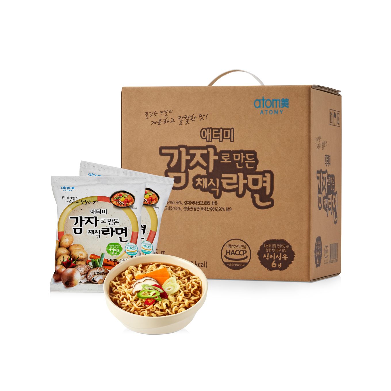 애터미 감자로 만든 채식라면 (24ea) + 라면포트 증정 - 상품 이미지