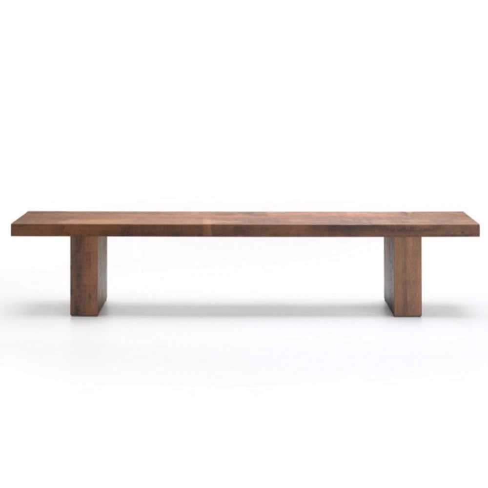 원목 장의자 벤치형 우드 의자 인테리어 가구 엔틱 100x35x45cm 월넛 - 상세 이미지 3