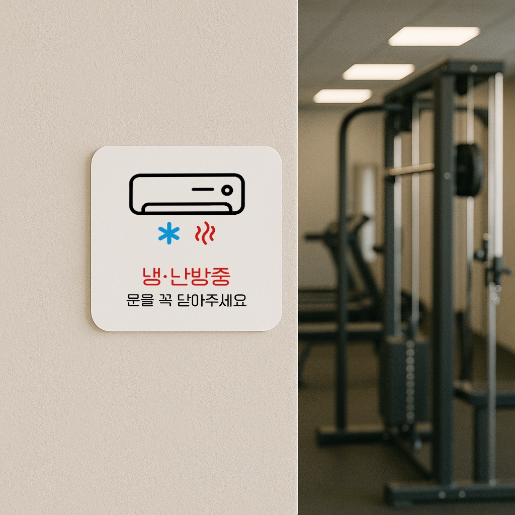 냉난방 안내판 에어컨 냉방중 안내 난방중 표찰 표지판 050 100x100 - 상품 이미지