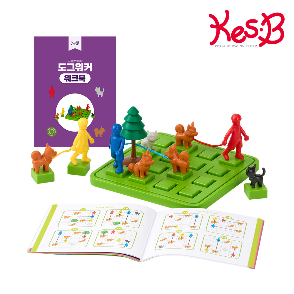 [캐스비] 도그워커+활동지 보드게임 사고력 전략게임 1인놀이 문제풀이 EQIQ발달 - 상품 이미지