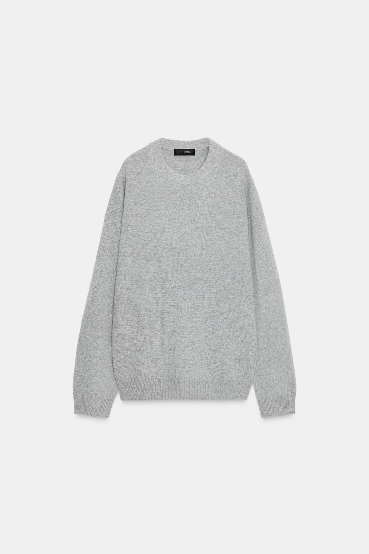 자라 프리미엄 캐시미어 니트 스웨터 9598/144 LIGHT GREY - 상품 이미지