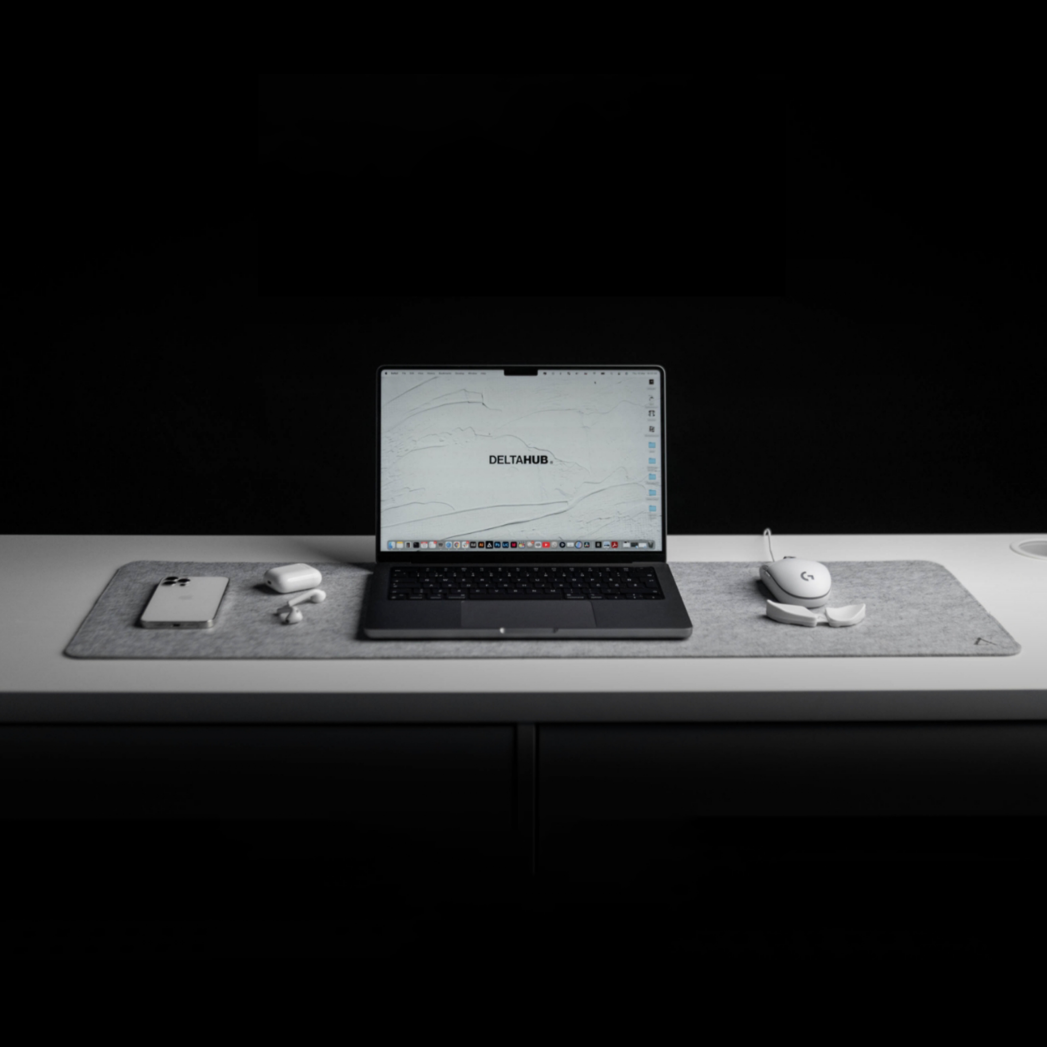 델타허브 미니멀리스틱 데스크패드 책상 펠트 매트 라지(45cmx80cm), LIGHT GREY 이미지 8