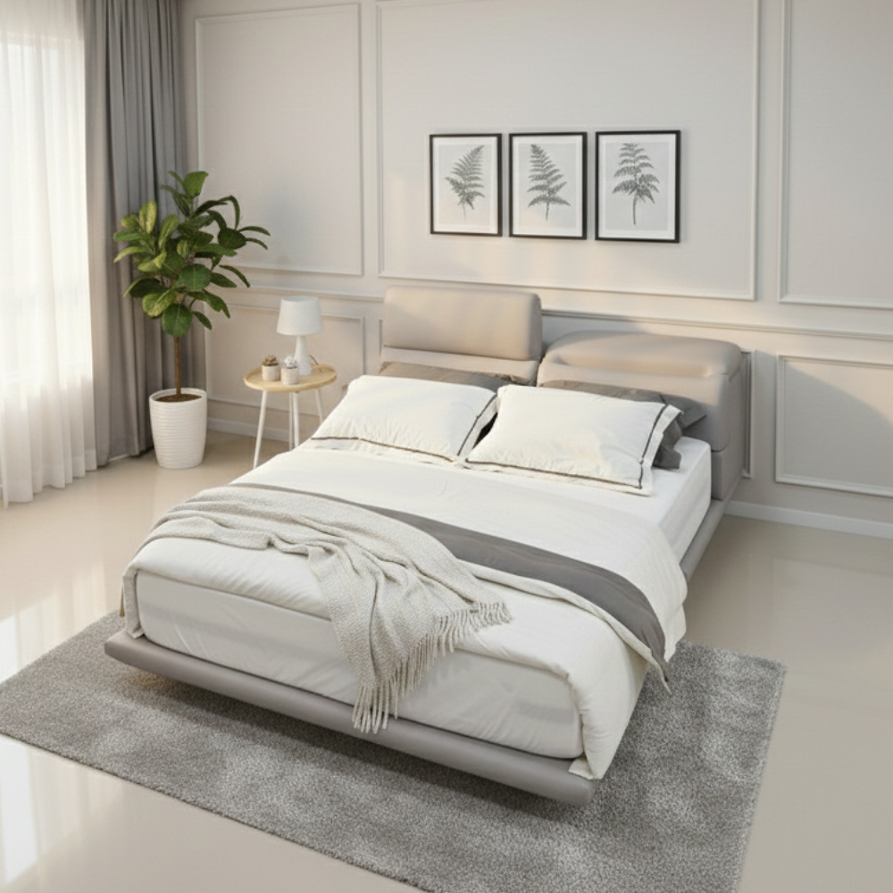 기능성 가죽 침대프레임, 슈퍼싱글 퀸침대 킹 라지킹 사이즈(맞춤제작), 레오