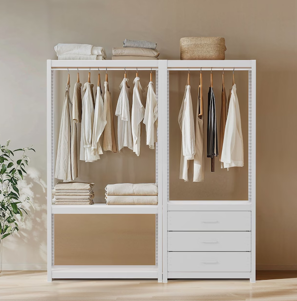 시스템행거 스탠드 옷걸이 드레스룸 철제 옷장 400400900 3단 2행거