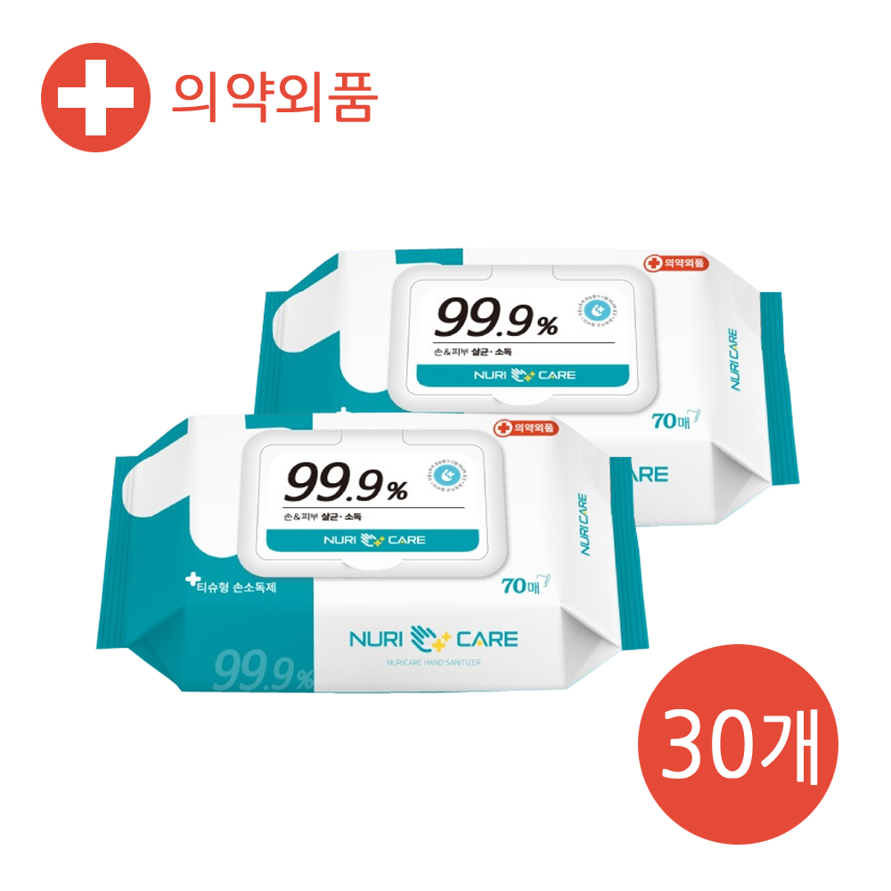 누리케어 항균 손소독 물티슈 70매 30팩