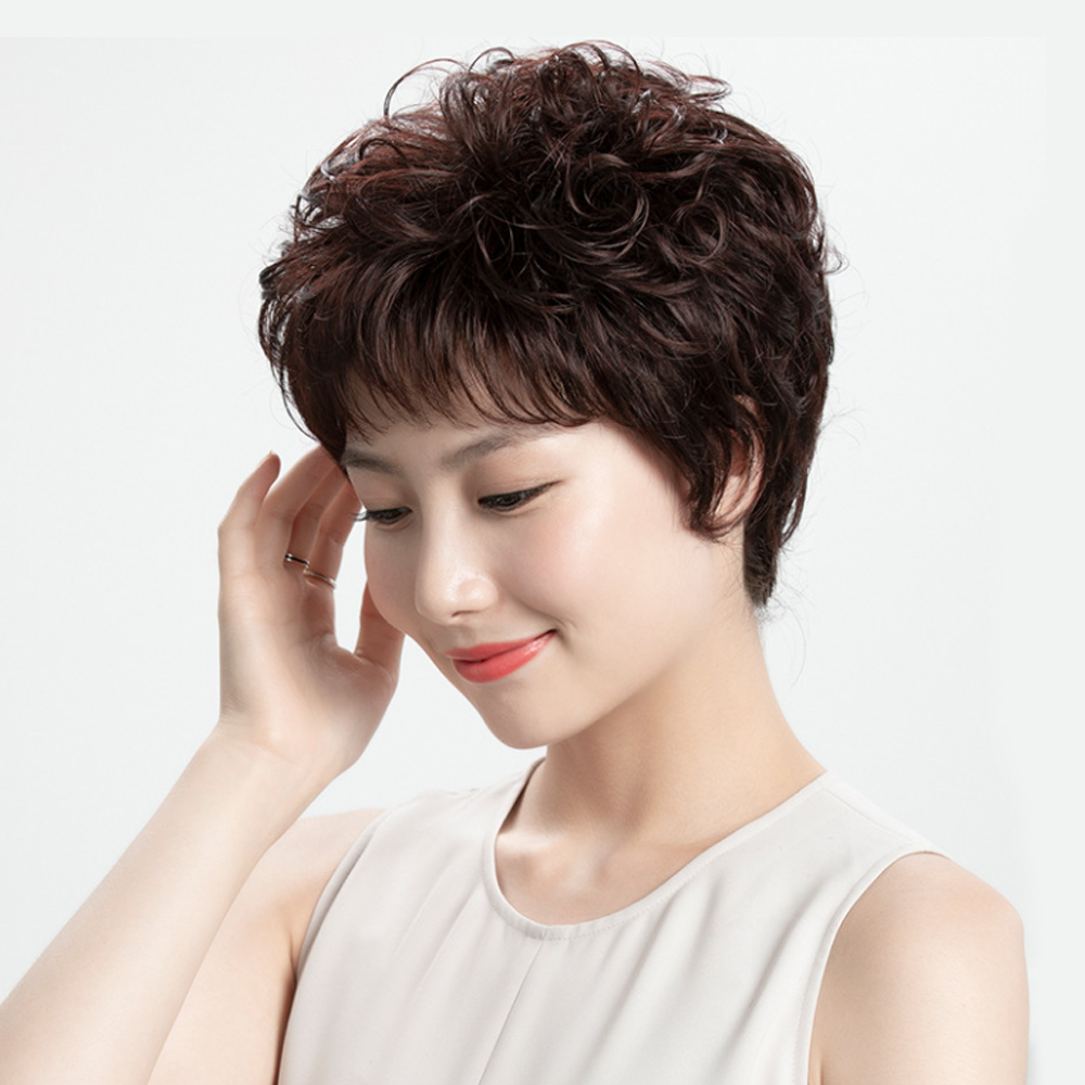 정수리가발 인모 탑커버 웨이브 정수리가발(다크브라운) 부분가발 - 상세 이미지 2