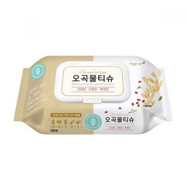 깨끗한나라 100매 캡형 오곡물티슈