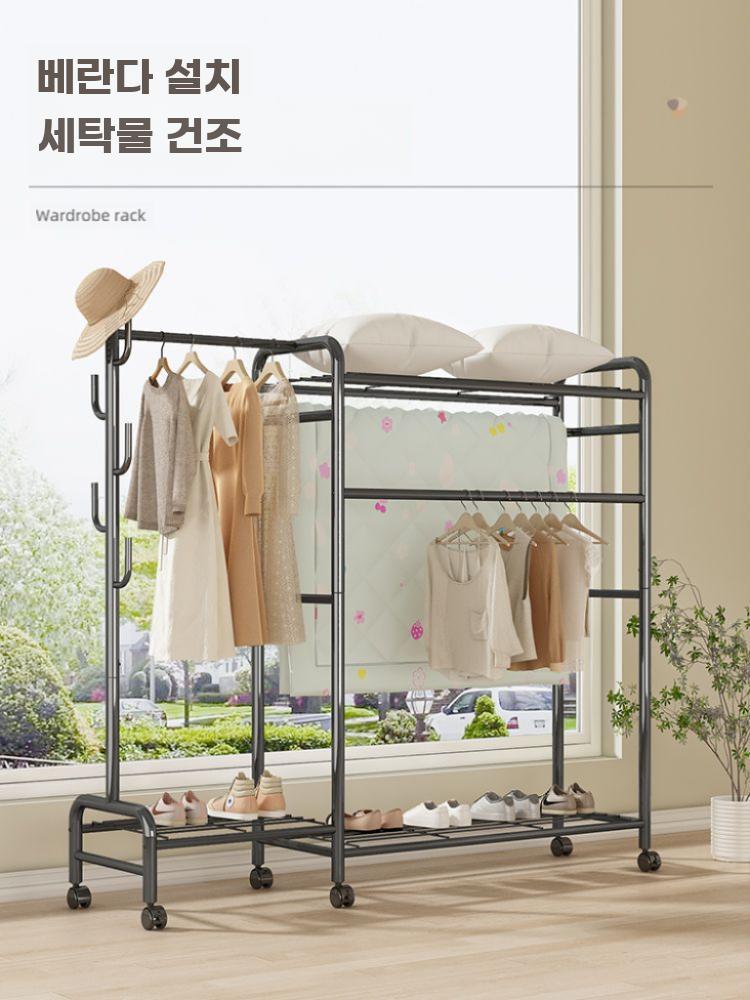 강화 철제 스틸 행거 조립형 옷장 수납형 간이 옷걸이 - 상세 이미지 3