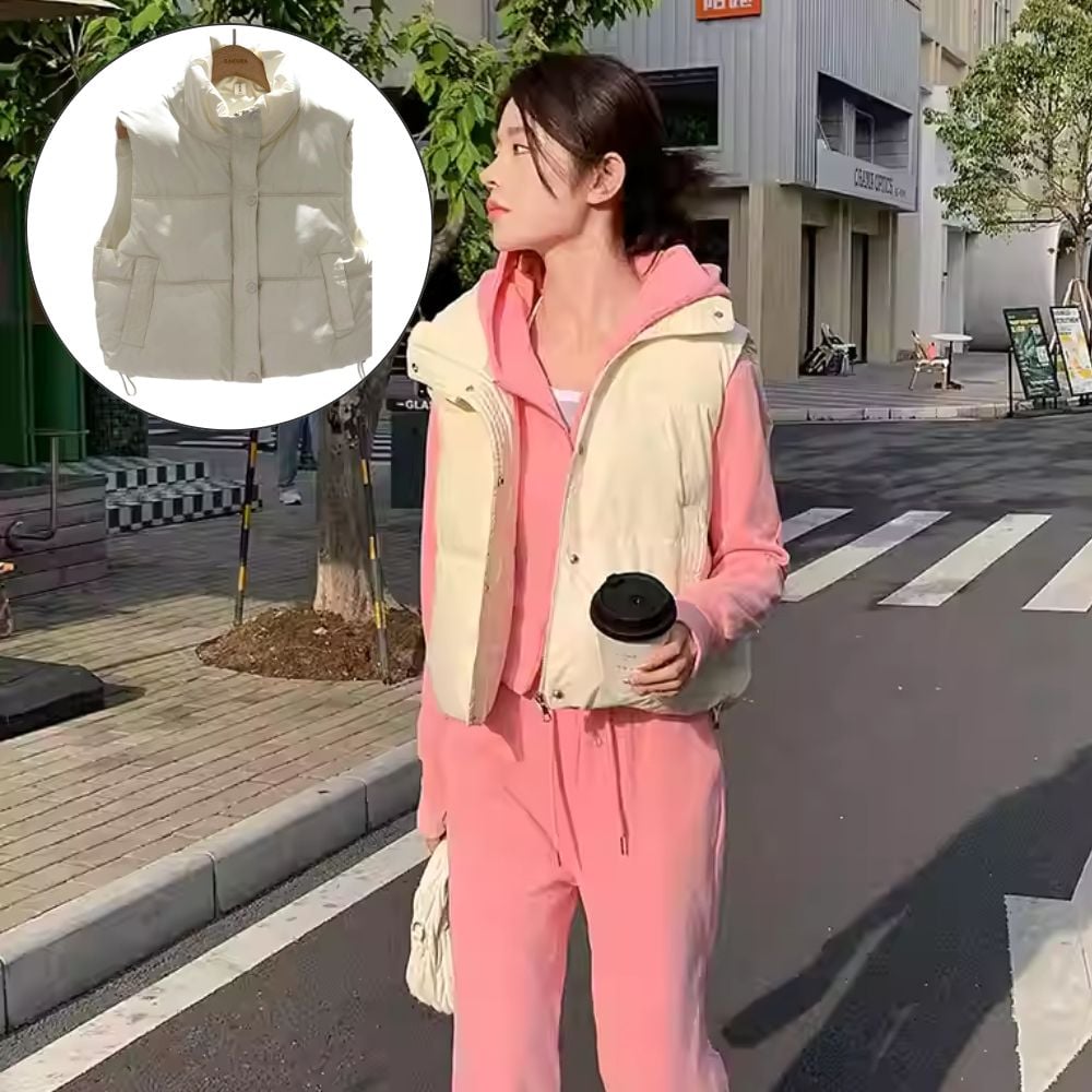 고급스러운 여성 조끼 겨울용 초경량 패딩 보온 점퍼 - 상품 이미지
