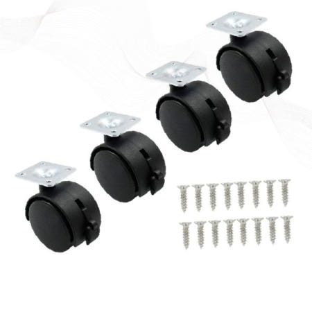 가구 서랍 회전 캐스터 이동식 바퀴 브레이크 플레이트 고정 나사 포함 세트