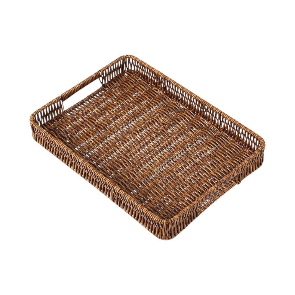 사각 라탄짜임 트레이 (35x25cm 월넛) DK14 - 상품 이미지