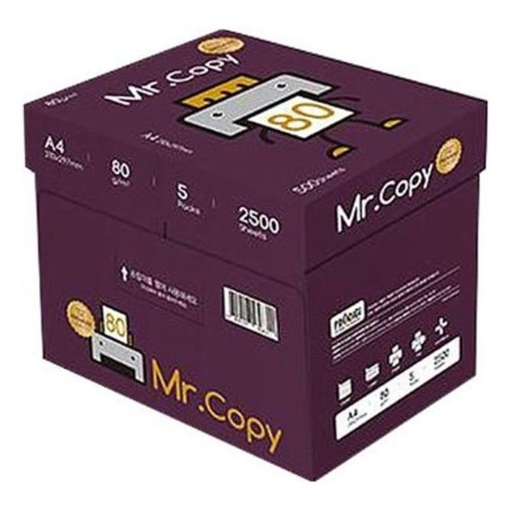 미스터카피 프리미엄 A4 복사용지 80g 2500매 1BOX - 상품 이미지