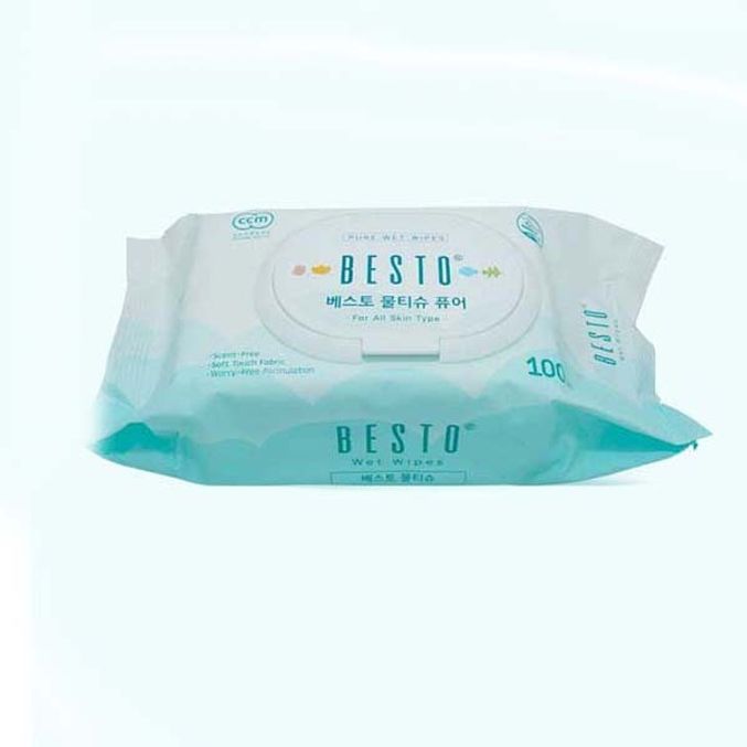 물티슈 화장지 아기 물티슈 휴지 화장지 캡형 100매 - 상품 이미지