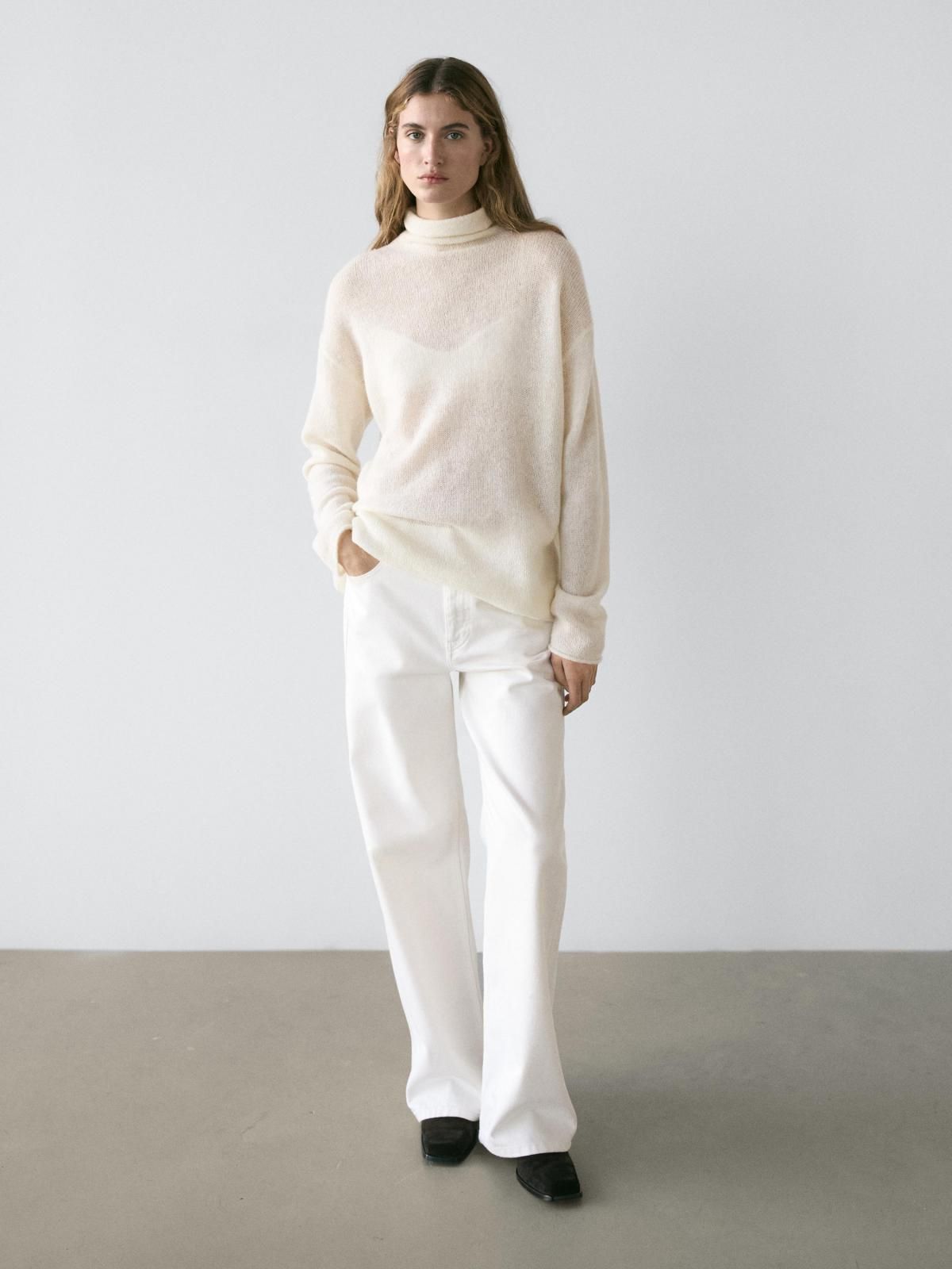 마시모두띠 프리미엄 울 하이넥 니트 스웨터 5627/535 OFF WHITE - 상세 이미지 5