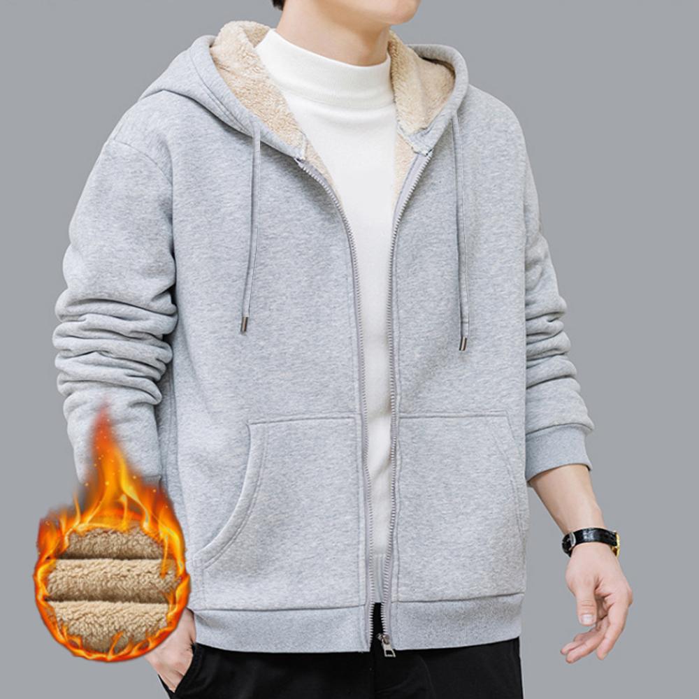 남녀공용 기모 융털 양털 후드집업 뽀글이자켓 후드티 점퍼 - 상품 이미지