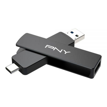 [해외]PNY 256GB 듀오 링크 V3 USB 3.2 Gen 2 Type-C 및 타입 A OTG 플래시 드라이브, 극한의 읽기/쓰기 속도 1000/800MB/s 외부 모바일 스토