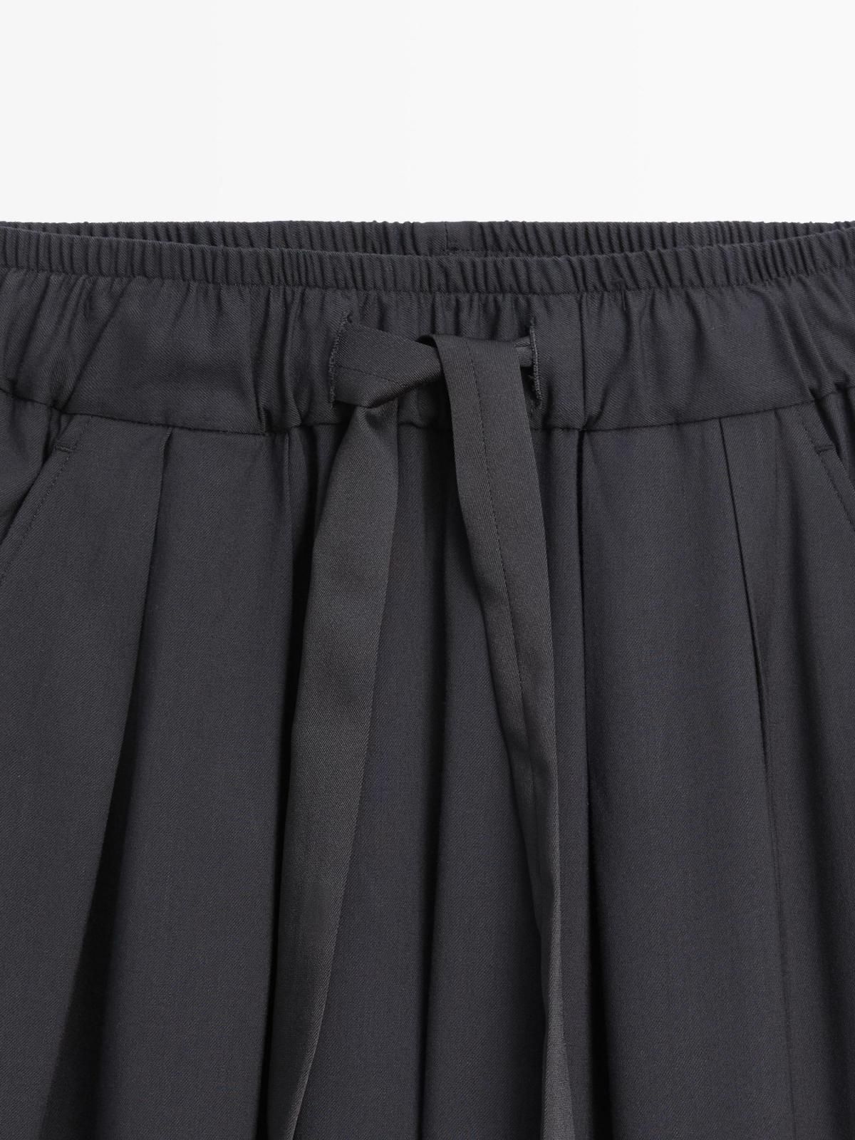 마시모두띠 테크니컬 와이드핏 플리츠 팬츠 5016/675 NAVY BLUE - 상세 이미지 4