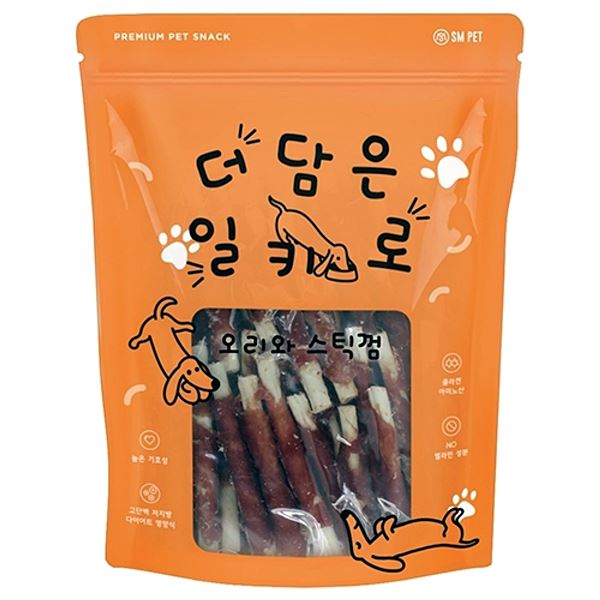 일키로 스틱껌 1kg 오리와 더담은 반려견껌 치석제거 강아지치아건강 역키우기 턱관절관리 - 상품 이미지