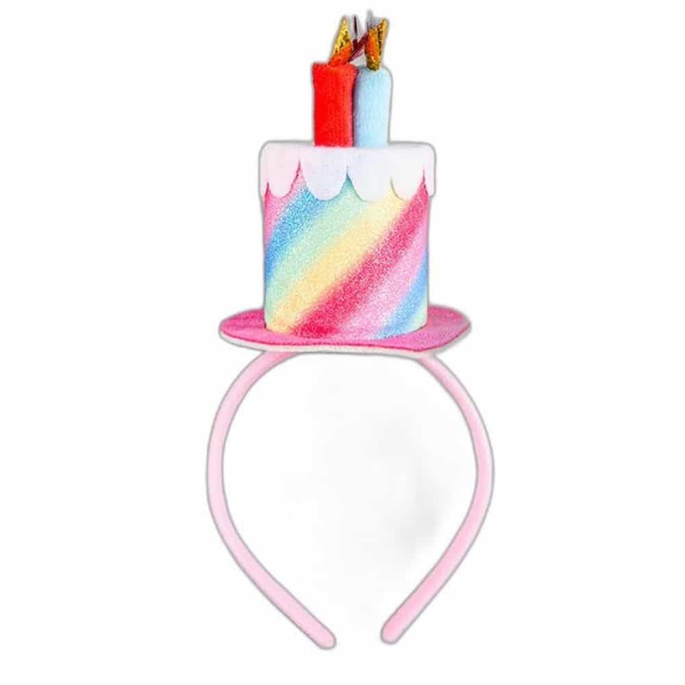 케익 머리띠 레인보우 생일장식소품 행사소품 축하이벤트소품 - 상품 이미지