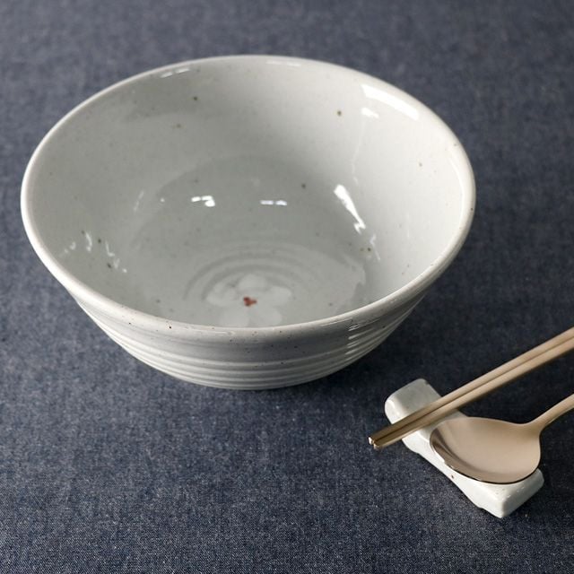 꽃 고백자 국산 도자기 삼각 면기 2size 중 19cm - 상품 이미지