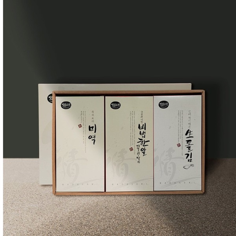 VB 바다소리 생돌김 육수한알 미역 3종 선물세트 - 상품 이미지