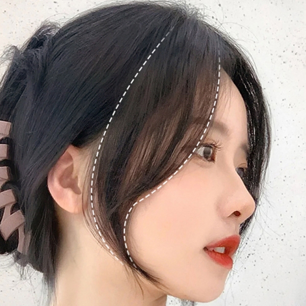 여성 앞머리 가발 가르마 머리 붙임 가발 헤어 피스 - 상품 이미지