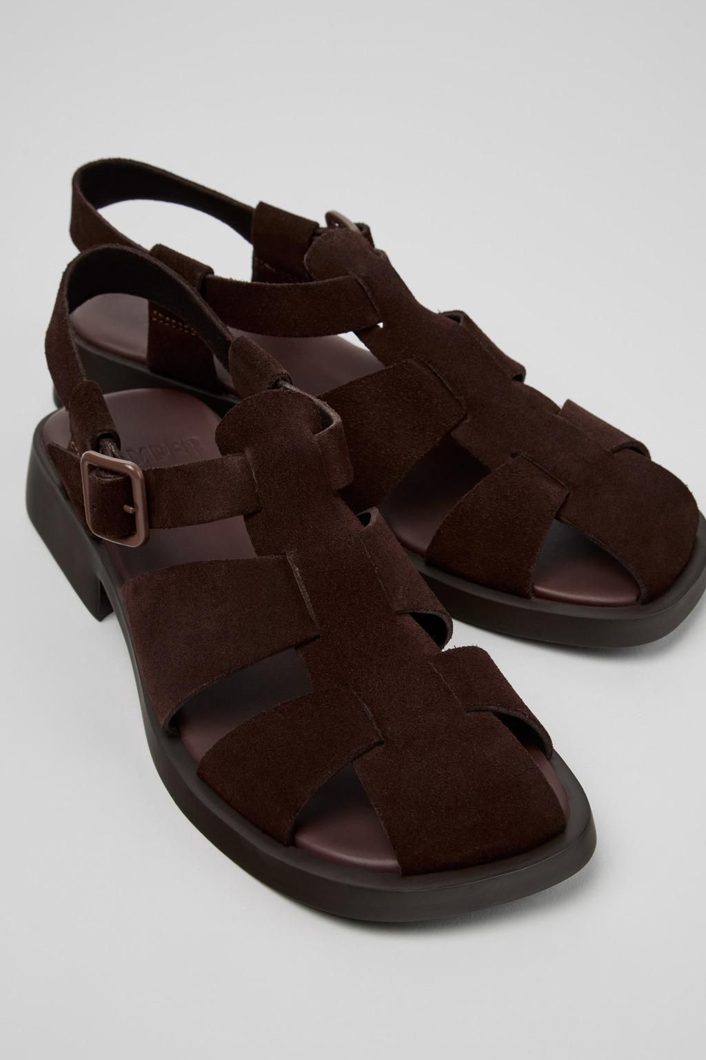 캠퍼 브라운 스웨이드 샌들 여성 Dana K201489-012 BROWN - 상세 이미지 2