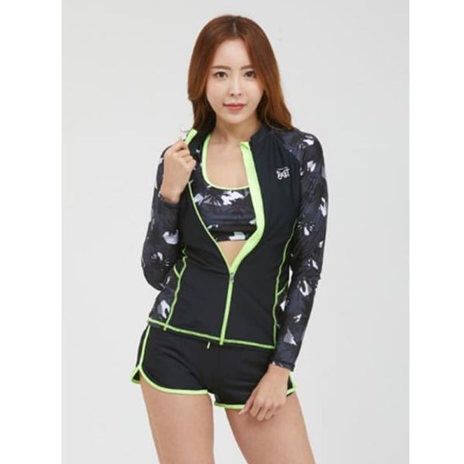 쿠기 여자 수영복 레쉬가드 소프트 비치웨어 세트 4p - 메인 이미지