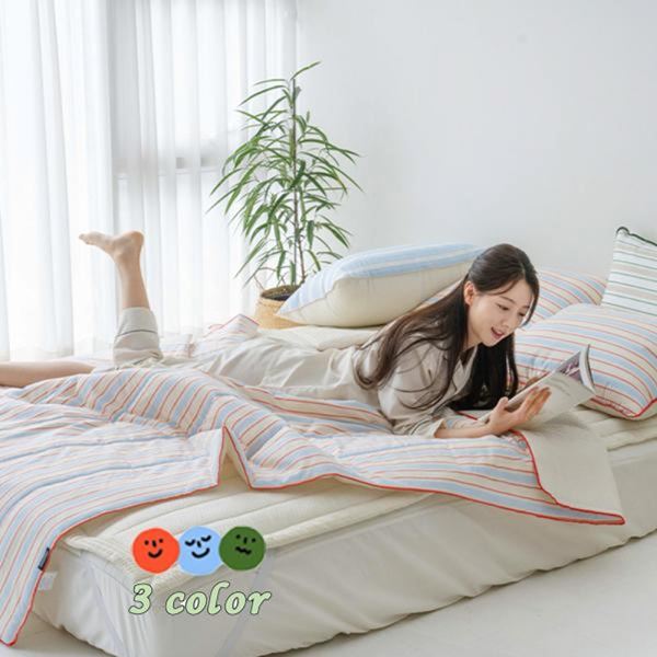 샌드그린 누빔이불패드세트 시어서커 테리 Q 순면 - 메인 이미지