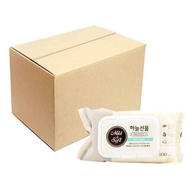 (대용량 박스) 캡형 하늘선물 물티슈 100매 24개