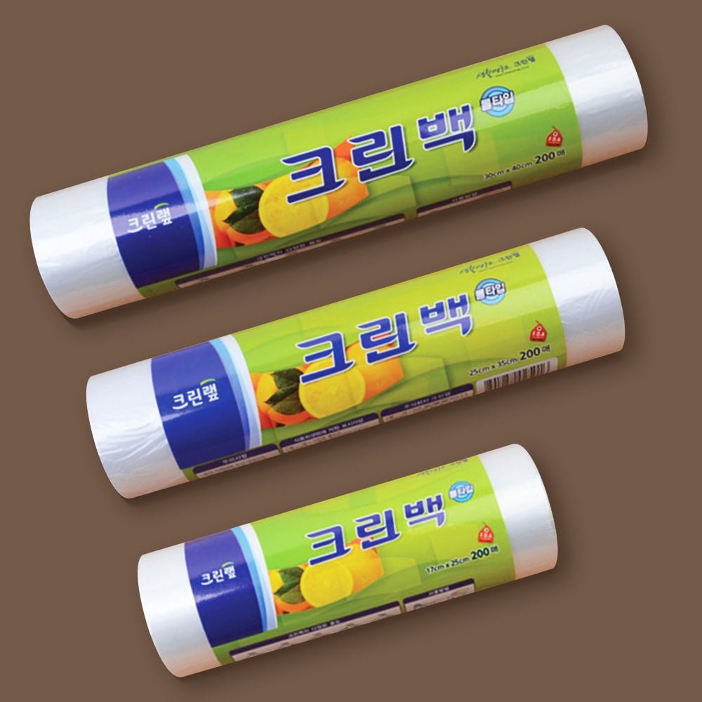 크린랲 크린롤백 200매 25x35cm 일회용 위생백 비닐백 25x35cm 200매 - 상품 이미지