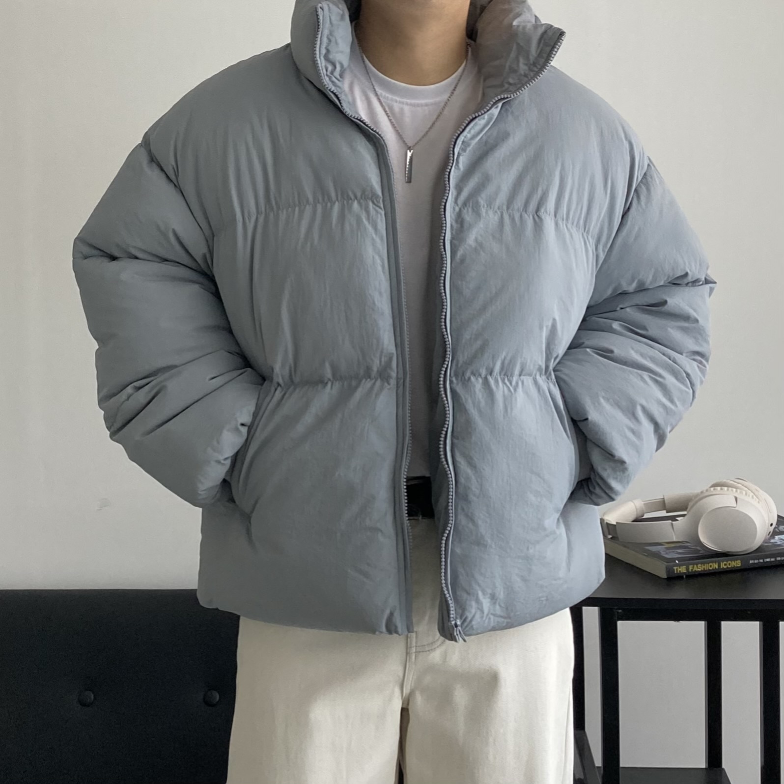 남자패딩점퍼 에센셜 웰론 하이넥 스트링 - 상세 이미지 5