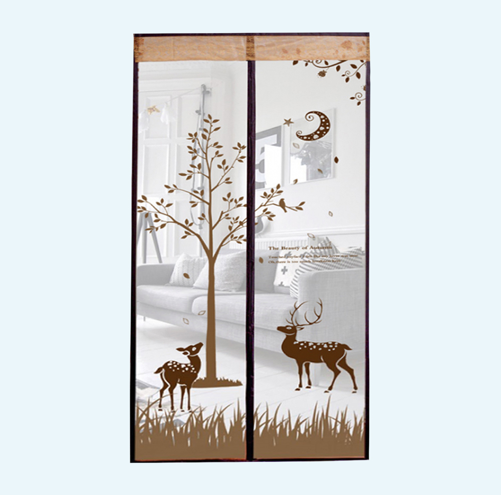 방문모기장 사슴 문 모기장(90x210cm) (브라운)방충망 탈부착모기장 - 상세 이미지 2