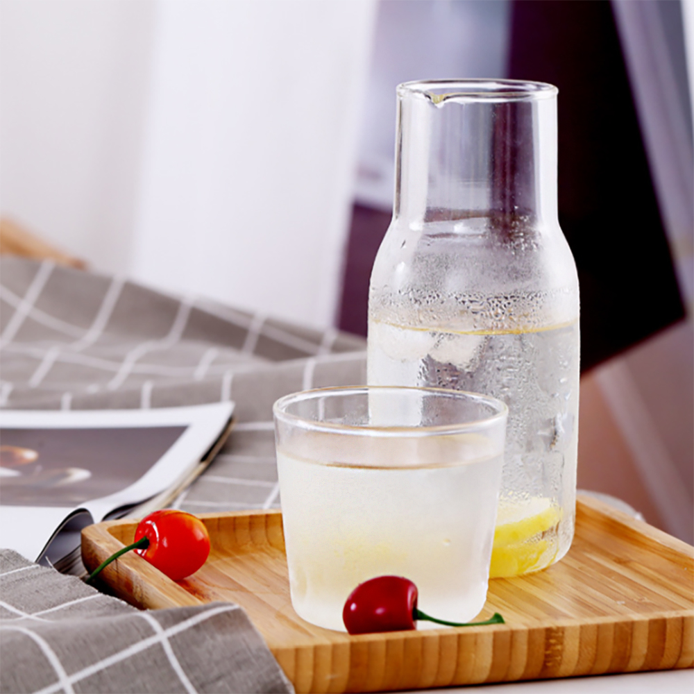 내열유리물병 퓨어라인 뚜껑컵 유리물병세트(550ml) 냉장물병 - 상세 이미지 2