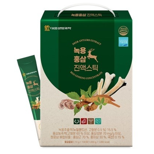 대웅생명과학 프리미엄 녹용 홍삼 진액 스틱 100포 2박스 6년근 생신 감사 인사 선물 - 상세 이미지 5