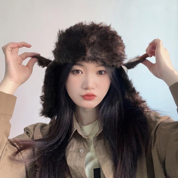따듯한 겨울털모자 군밤모자 베이지 귀달이 겨울귀달이모자 귀마개모자 귀다리모자 귀도리모자 방 - 상품 이미지