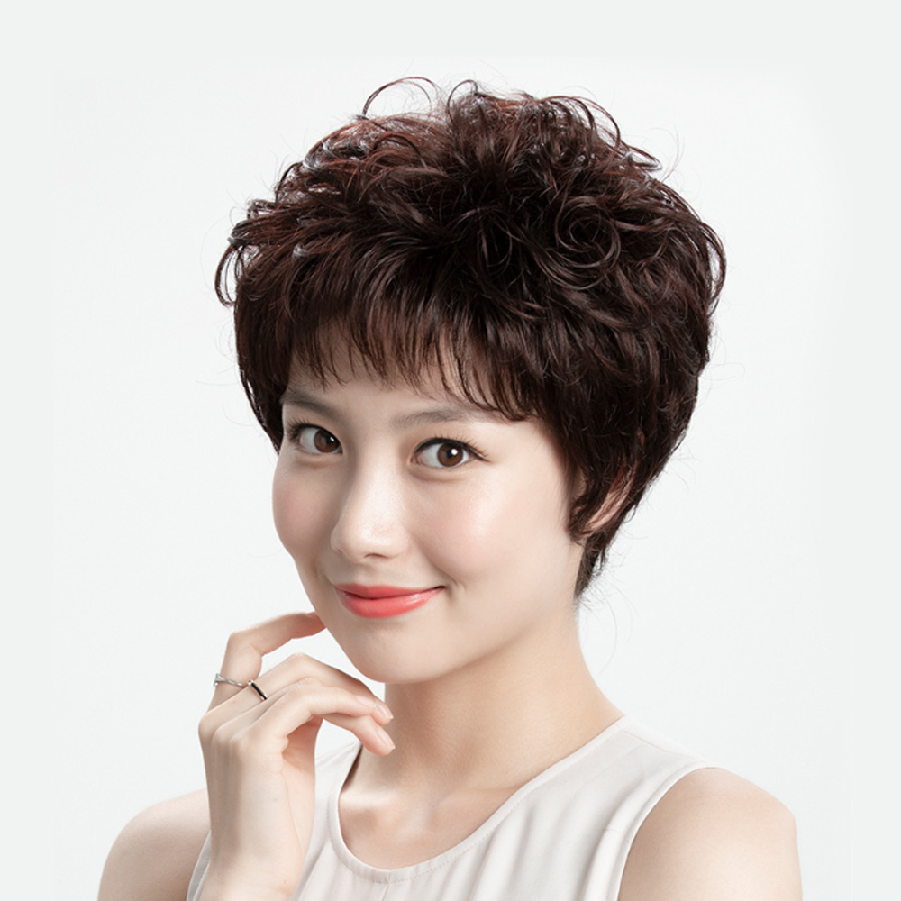 정수리가발 인모 탑커버 웨이브 정수리가발(다크브라운) 부분가발 - 상세 이미지 3