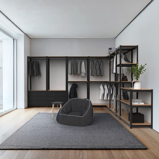 시스템행거 스탠드 옷걸이 드레스룸 철제 옷장 400400900 3단 2행거