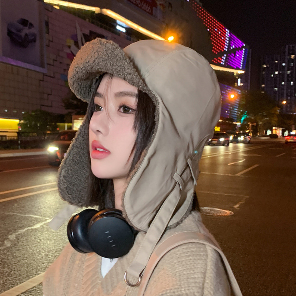 귀마개모자 귀달이모자 귀달이털모자 숏챙모자 뽀글이 턱끈 귀달이 방한모자 UC-0054 - 메인 이미지